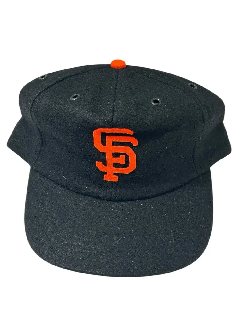 Vintage 60s SF Giants Hat RARE Black 50% Wool %0% Rayon San Francisco USA 7 1/8